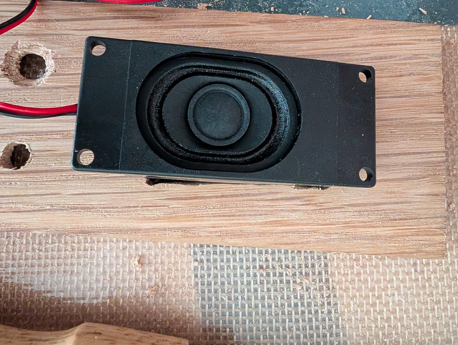 4 ohm speaker test-fit in the enclosure